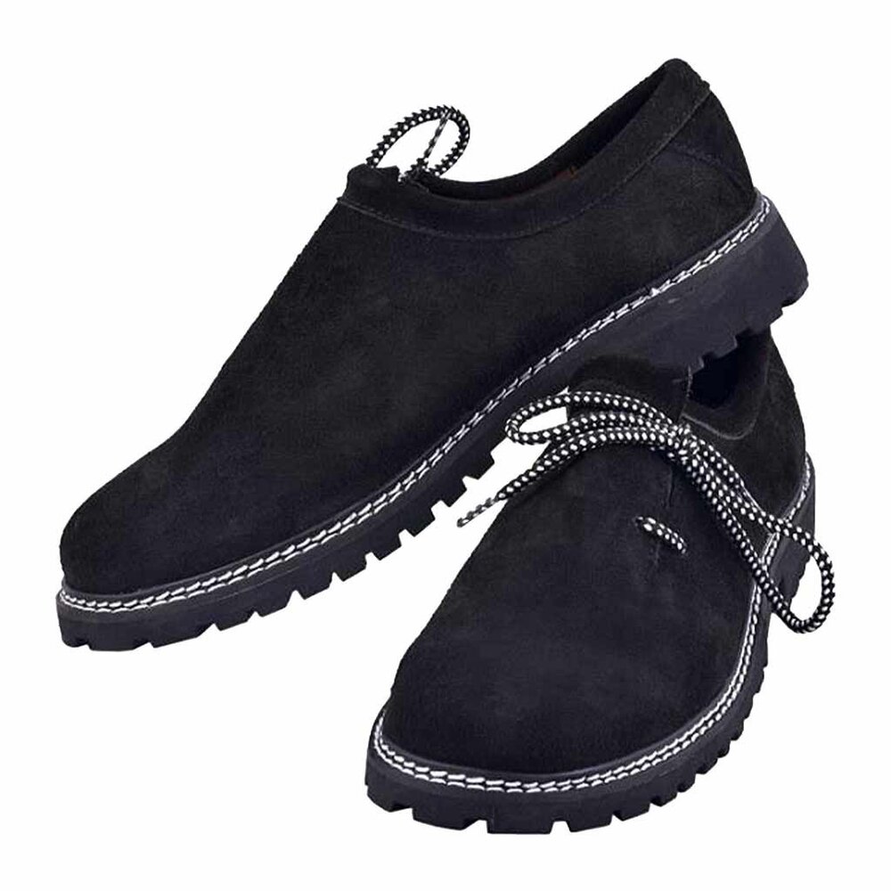 Men’s Lederhosen Shoes – Bavarian Trachten Suede Oktoberfest Black Boots NEW
